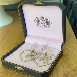 Juicy Couture | bow heart crystal earrings in box